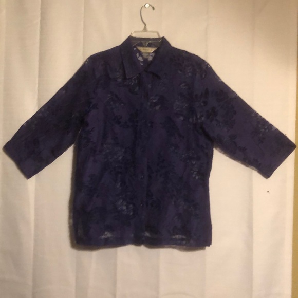 Allison Daley | Tops | Purple Sheer Blouse | Poshmark